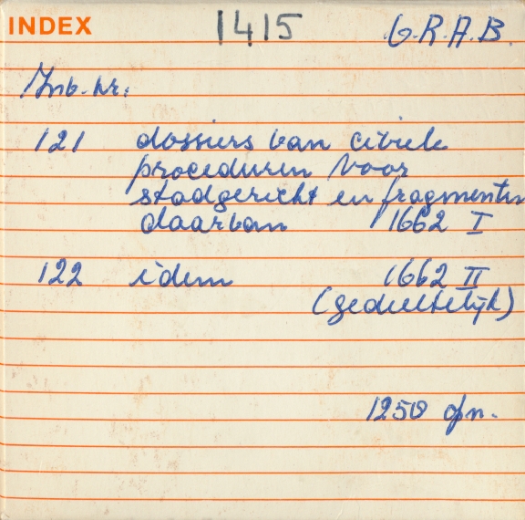 Microfilmdoosje met omschrijving van inhoud en aantal opnamen.