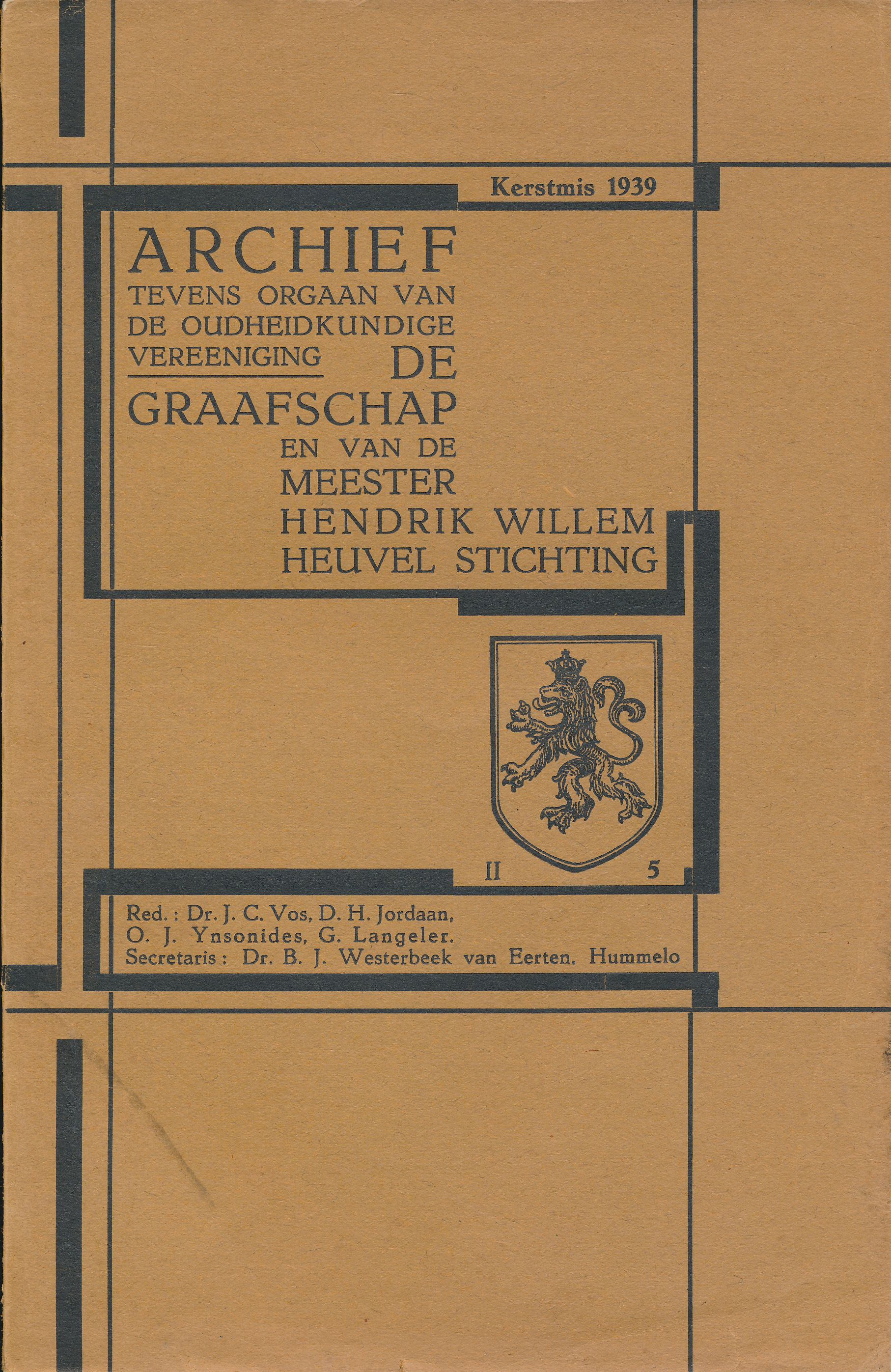 Voorblad Archief, tevens orgaan van de Oudheidkundige Vereniging_De_Graafschap,_Kersmis 1939