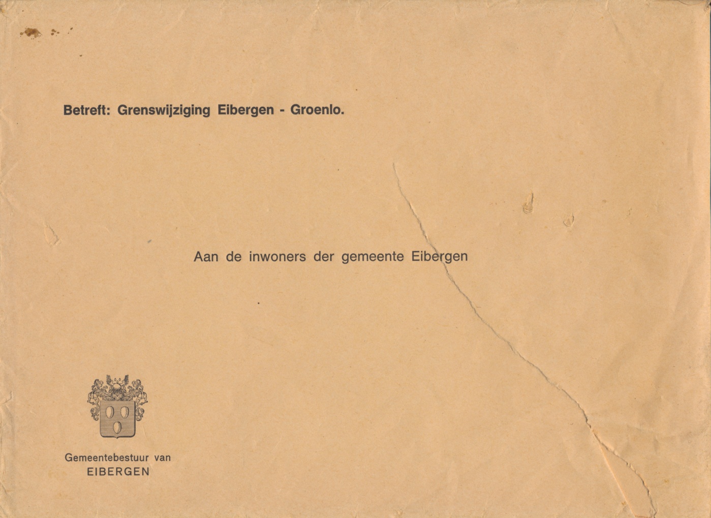 In 1981 betrok het Eibergse gemeentebestuur alle inwoners in zijn verzet tegen de provinciale plannen.