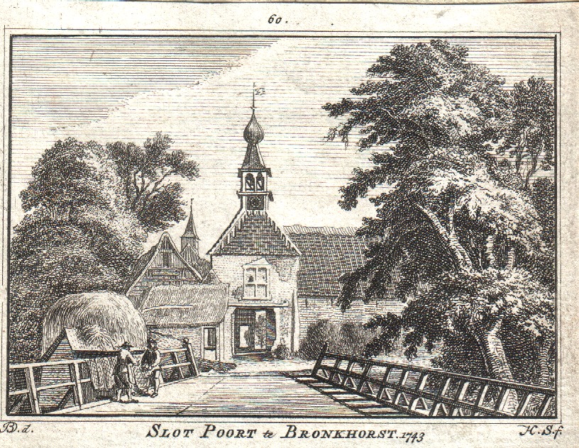 De poort van kasteel Bronckhorst in 1743.