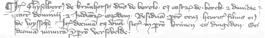 Vermelding van Borculo als Münsters leen in het leenboek van bisschop Floris von Wevelikhoven.