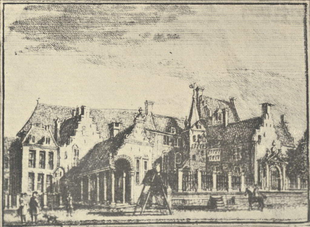 Het Hof van Gelre in 1742 (Kopergravure van H. Spilman naar een tekening van J. de Beyer)